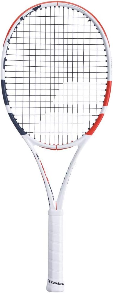 Babolat Pure Strike 100 Tennis Racquet (3rd Gen) - Strung with 16g White Babolat Syn Gut at Mid-Range Tension